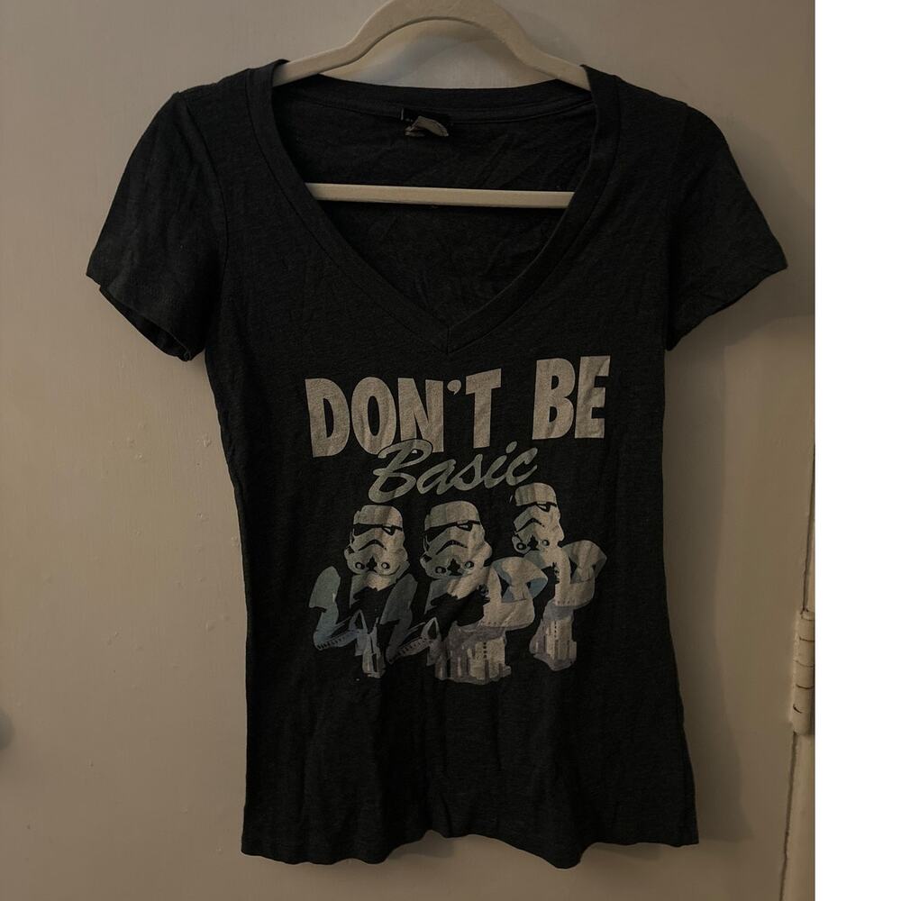 Star Wars Don’t Be Basic Graphic Short Sleeve T-Shirt S Movies Force Casual Cons